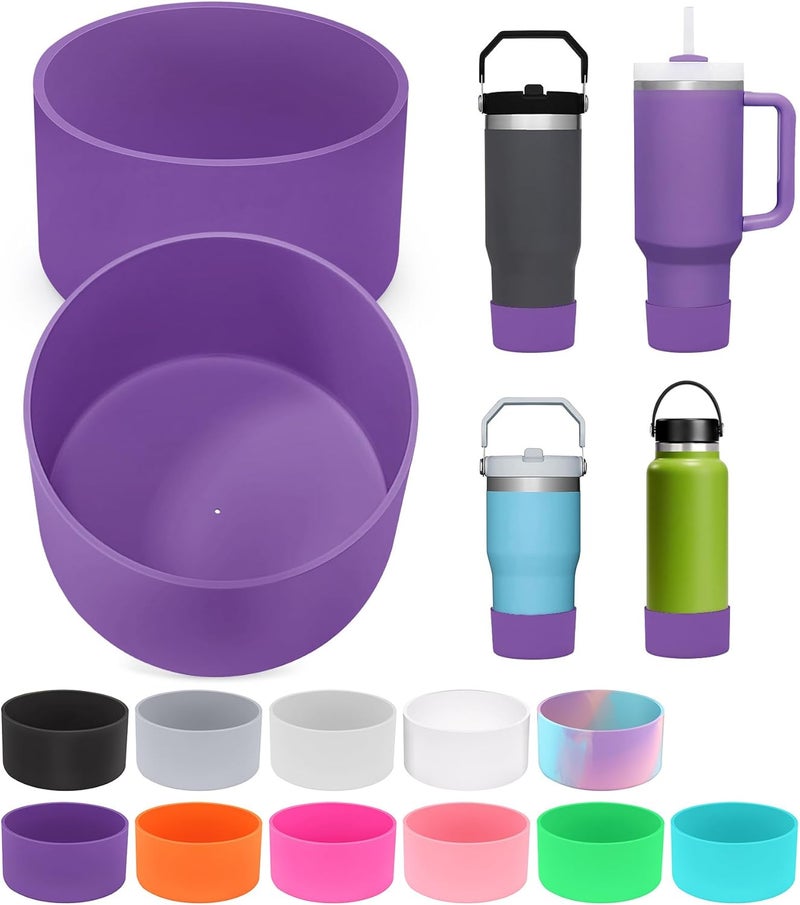 PICcircuit 2PCS for Stanley Boot, Silicone Bottom for Quencher Adventure 40oz 30oz IceFlow 20oz 30oz Bottle&for Hydroflask Tumbler 12-24oz for Stanley Cup Accessories Avoid Scratches&Noise - Image 1